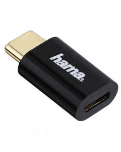 Hama 135723 Micro-USB B USB C Zwart USB-kabel