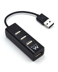 Ewent EW1123 USB2.0 4 Poort Hub - Zwart