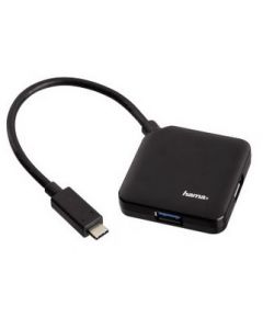 Hama 00135750 USB-C 4-Poort USB 3.1 Hub - Zwart