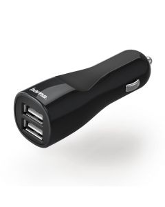Hama Autolader 2x USB-A 3,4A - Zwart