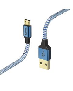 Laad/Synchrokabel Reflected micro USB 1.5m blauw