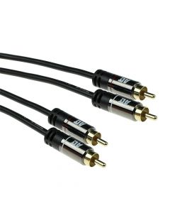 ACT AK6222 2x RCA Tulp Audiokabel 3m - Zwart