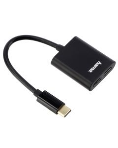 HAMA 2in1-USB-C-audio-/hub met geintegreerde oplaadadapter
