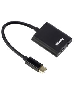 HAMA 2in1-USB-C-audio- en oplaadadapter, adapter voor 3,5-mm-audio-jack