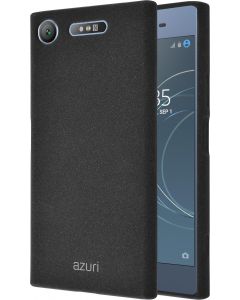 Azuri flexible cover with sand texture - zwart - Sony Xperia XZ1