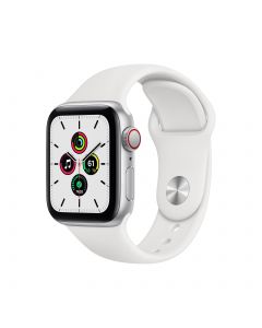 Apple Watch SE GPS + Cellular 40mm Silver Aluminium Case with White Sport Band Regular