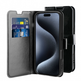 Behello Apple iPhone 16 Plus Gel Wallet Case - Zwart